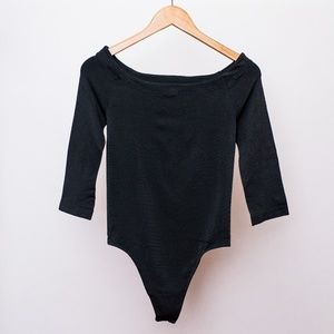 NWT Wolford Naturel Off the Shoulder Thong Bodysui